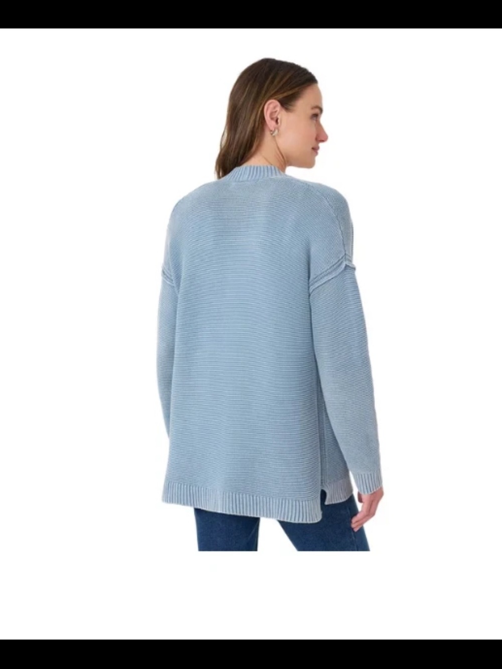 Seven7 Powder Blue Open-Front Ribbed Cardigan - Picture 2 of 4